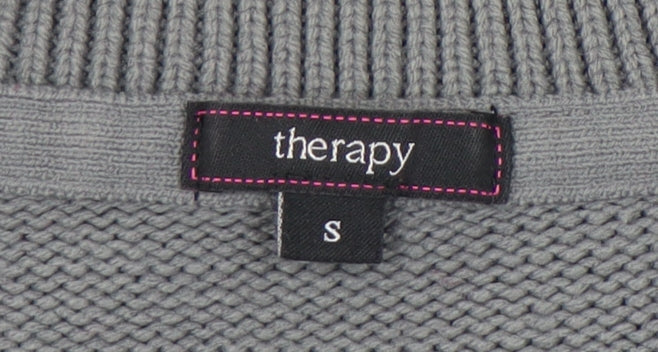Womens UK Size S Therapy Grey Pullover Jumper