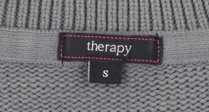 Womens UK Size S Therapy Grey Pullover Jumper
