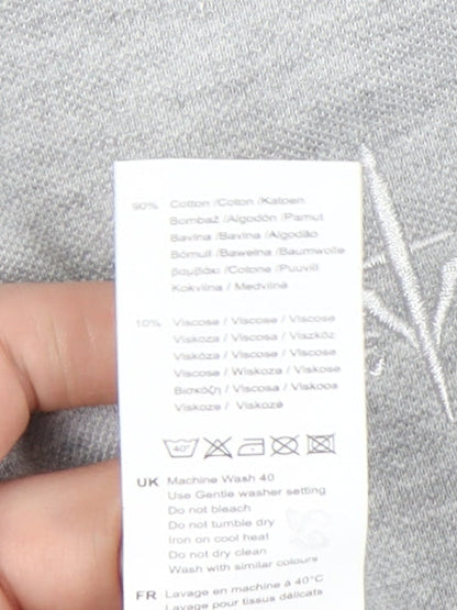 Firetrap Men’s Grey Polo Shirt S Short Sleeve Cotton Blend