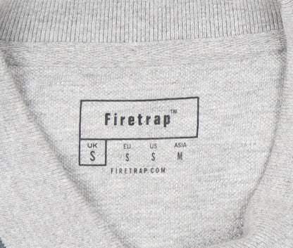 Firetrap Men’s Grey Polo Shirt S Short Sleeve Cotton Blend