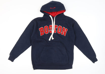 Bay State Gear Womens Navy Boston Hoodie XS Pullover Cotton Blend