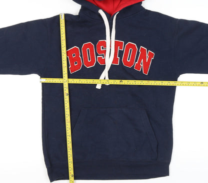 Bay State Gear Womens Navy Boston Hoodie XS Pullover Cotton Blend
