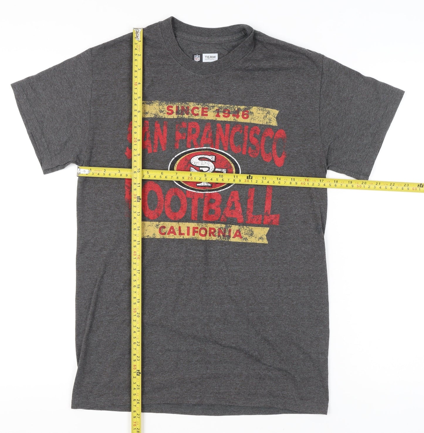 NFL Team Apparel Mens Grey Small San Francisco 49ers T-Shirt