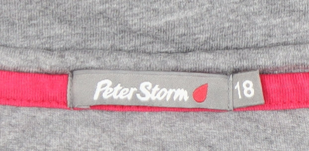 Peter Storm Womens Grey Floral Graphic T-Shirt Size 18