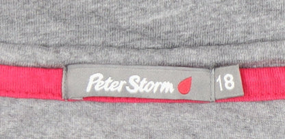 Peter Storm Womens Grey Floral Graphic T-Shirt Size 18