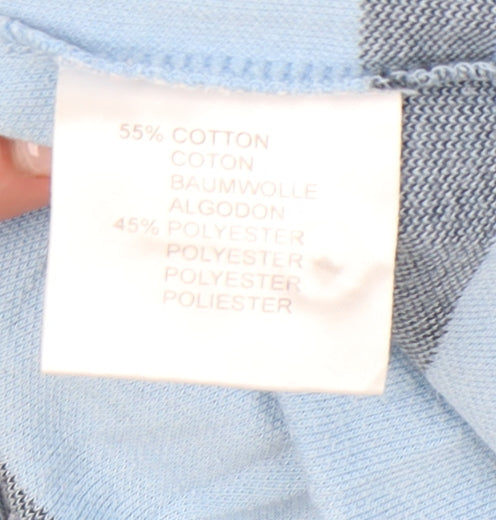 Ping Men’s Blue Striped Polo Shirt L Cotton Blend Golf Casual