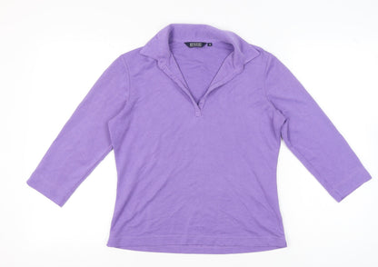 Womens UK Size 12 Maine New England Purple Basic Polo