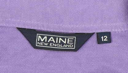 Womens UK Size 12 Maine New England Purple Basic Polo