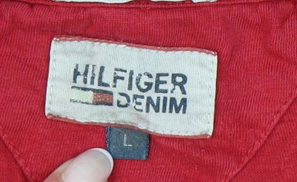 Tommy Hilfiger Men’s Red Graphic Print Crew Neck T-Shirt Size L