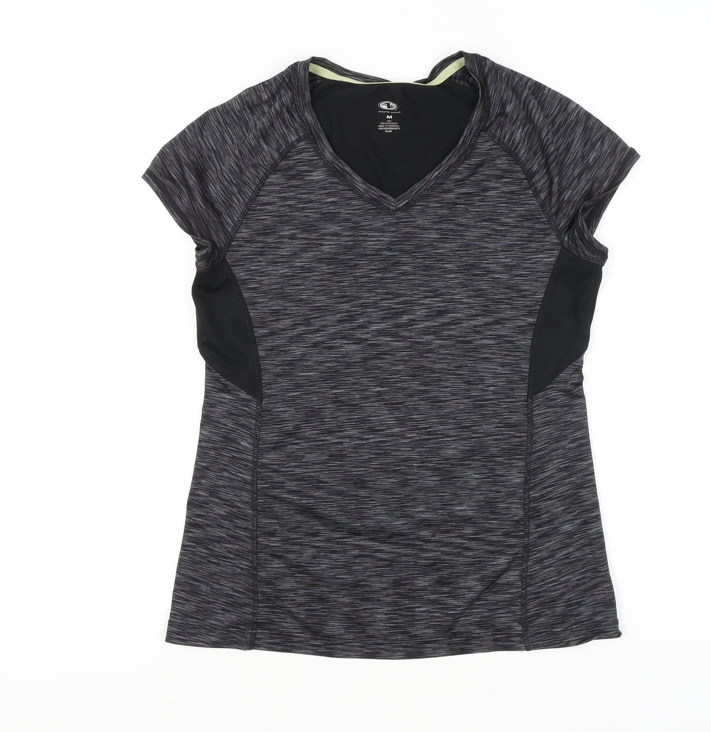 Athletic Works Womens Black Size 12 Jersey Active T-Shirt V-Neck