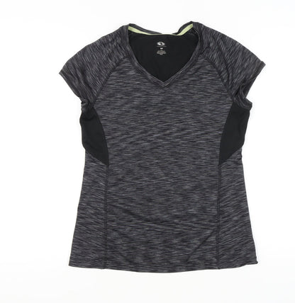 Athletic Works Womens Black Size 12 Jersey Active T-Shirt V-Neck