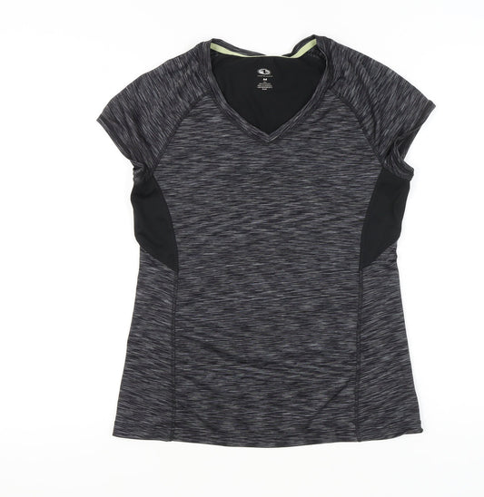 Athletic Works Womens Black Size 12 Jersey Active T-Shirt V-Neck