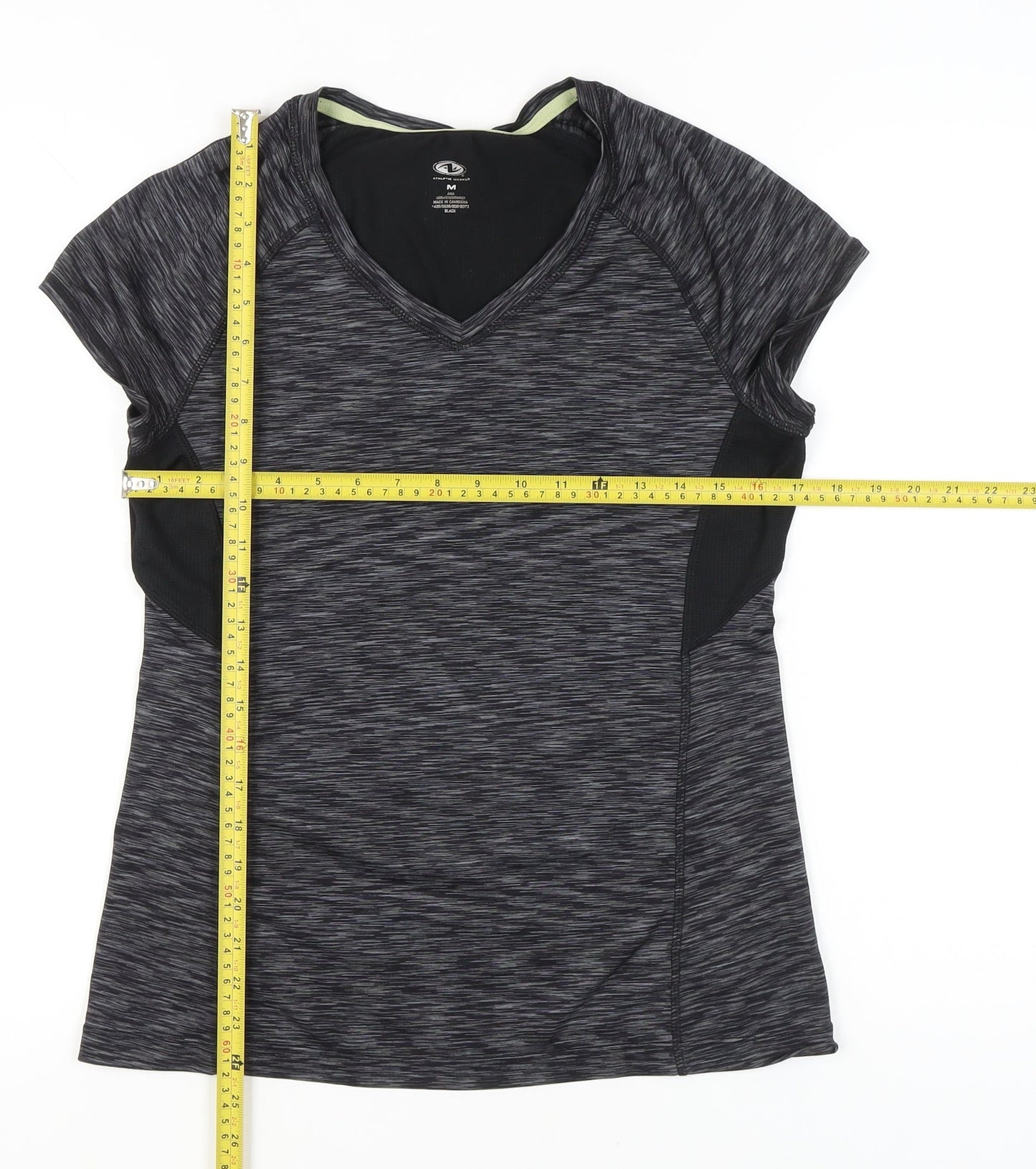 Athletic Works Womens Black Size 12 Jersey Active T-Shirt V-Neck