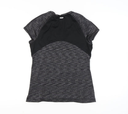 Athletic Works Womens Black Size 12 Jersey Active T-Shirt V-Neck