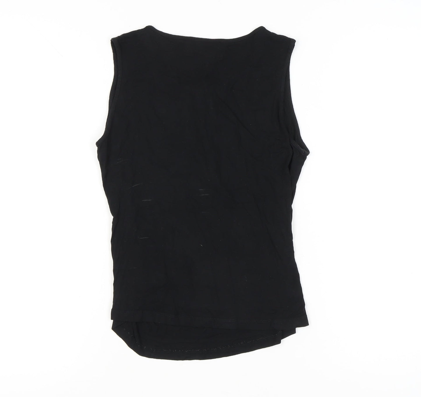Wallis Petite Women’s Black Beaded Wrap Tank Top Size 14