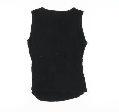 Wallis Petite Women’s Black Beaded Wrap Tank Top Size 14