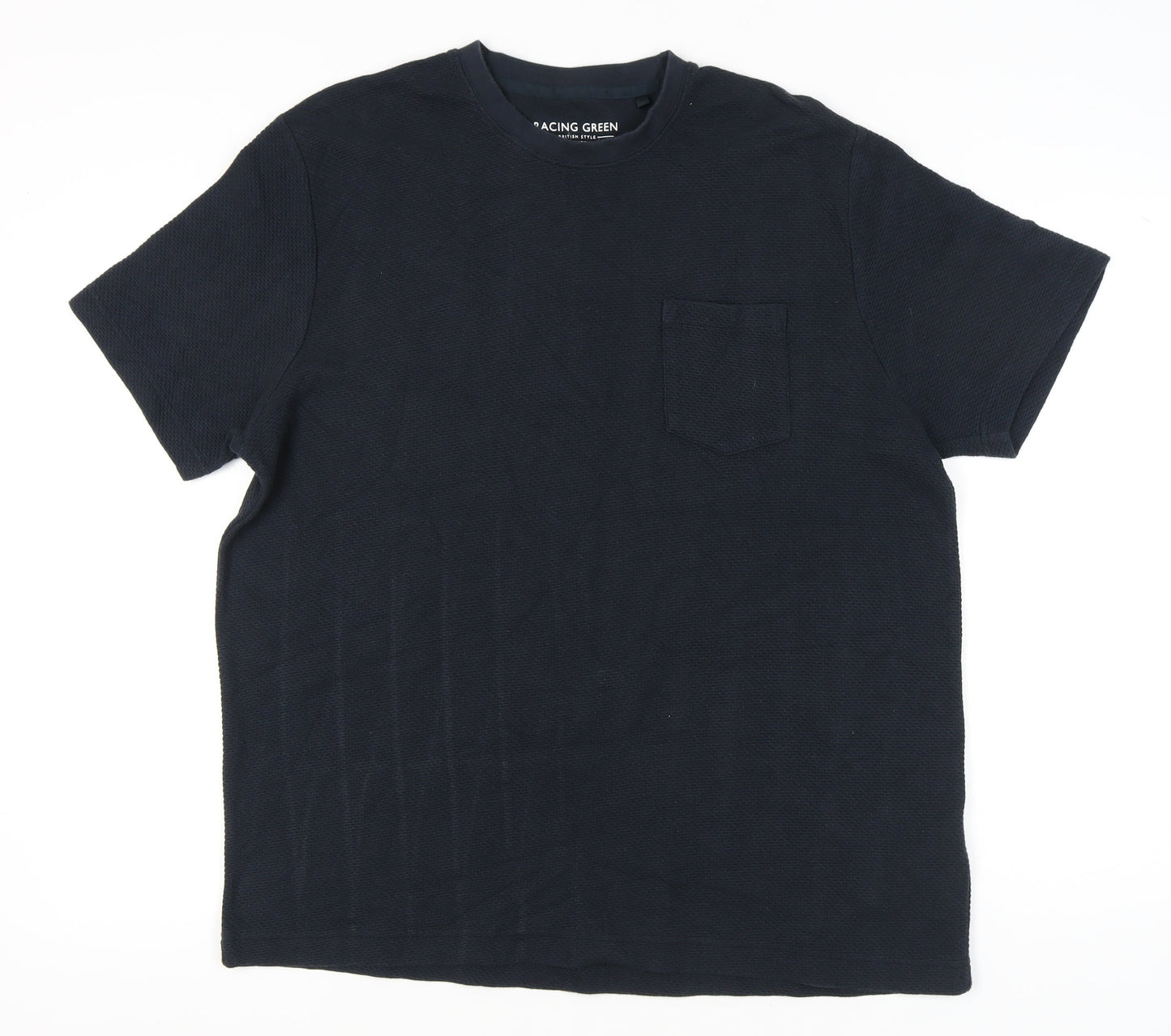 Racing Green Men’s Black XL T-Shirt Crew Neck Short Sleeve Cotton