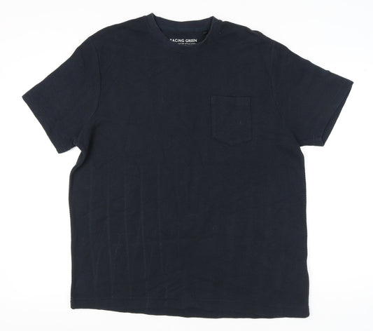 Racing Green Men’s Black XL T-Shirt Crew Neck Short Sleeve Cotton
