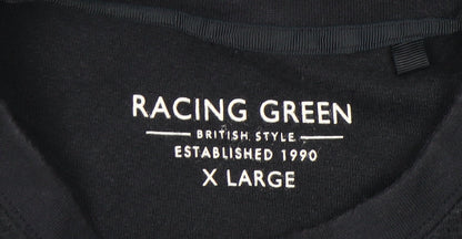 Racing Green Men’s Black XL T-Shirt Crew Neck Short Sleeve Cotton
