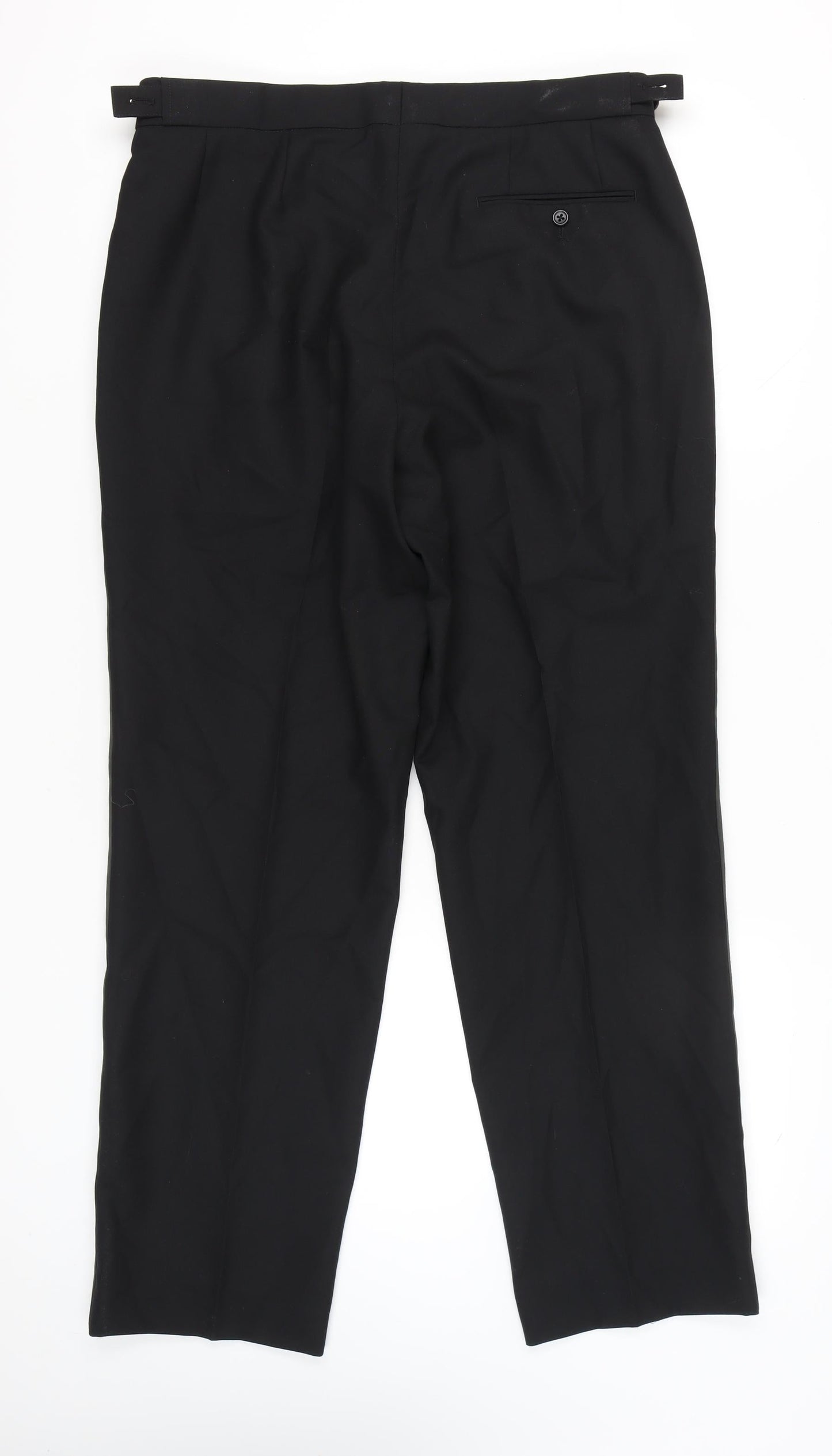Brook Taverner Men’s Black 38U Wool Blend Dress Pants