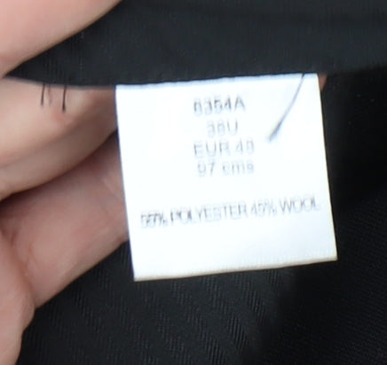 Brook Taverner Men’s Black 38U Wool Blend Dress Pants