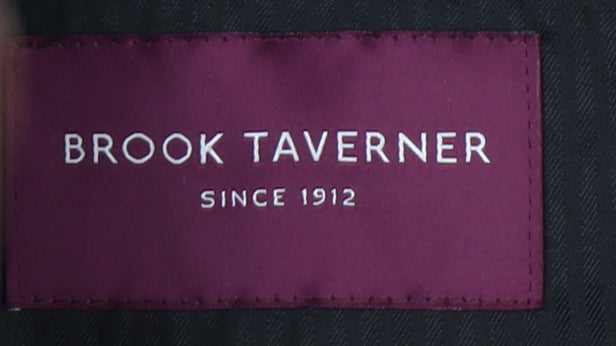 Brook Taverner Men’s Black 38U Wool Blend Dress Pants