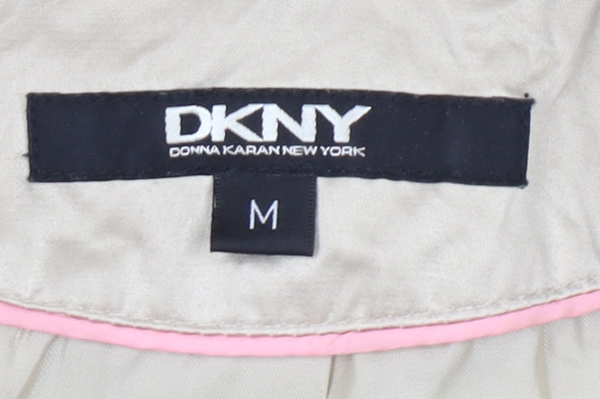 DKNY Womens Beige Trench Coat M Belted Classic Mid-Length