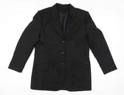 Classic Woman Black Blazer Jacket Women Size 14 UK Work Formal