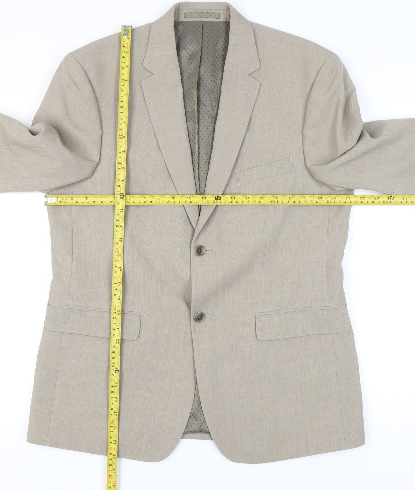 Mens UK Size 40 Greenwoods Regular Beige Suit Jacket