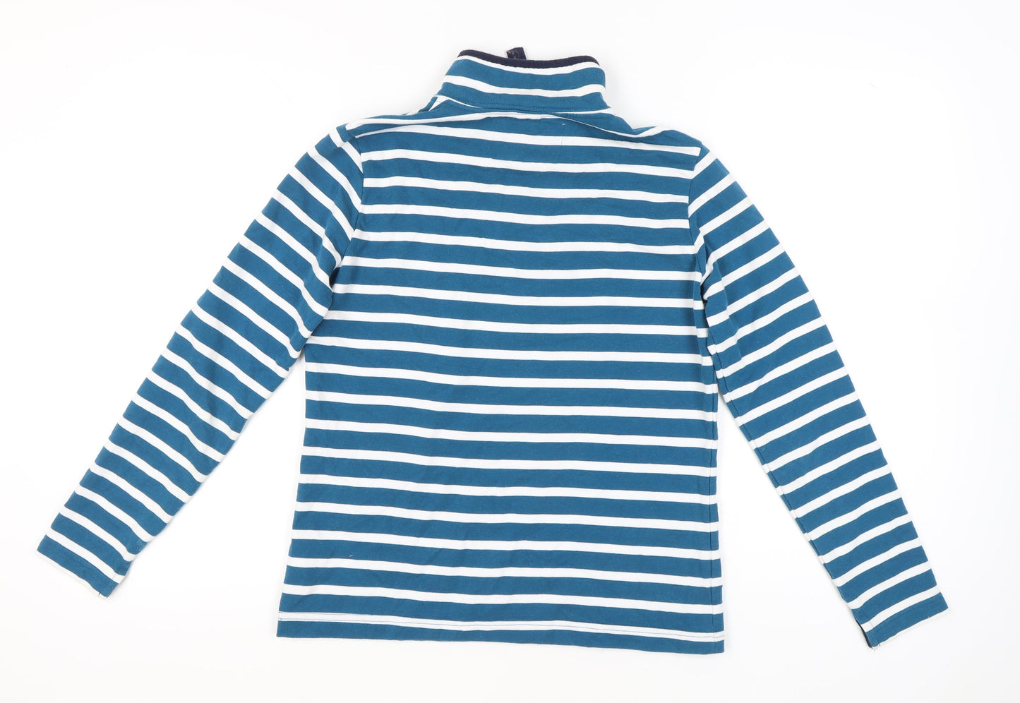 Crane Women’s Blue Striped Sweatshirt UK 10 Equestrian 1/2 Zip