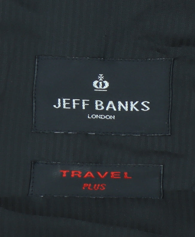 Mens UK Size 42 Jeff Banks Regular Black Suit Jacket