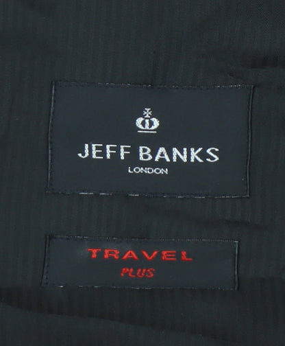 Mens UK Size 42 Jeff Banks Regular Black Suit Jacket