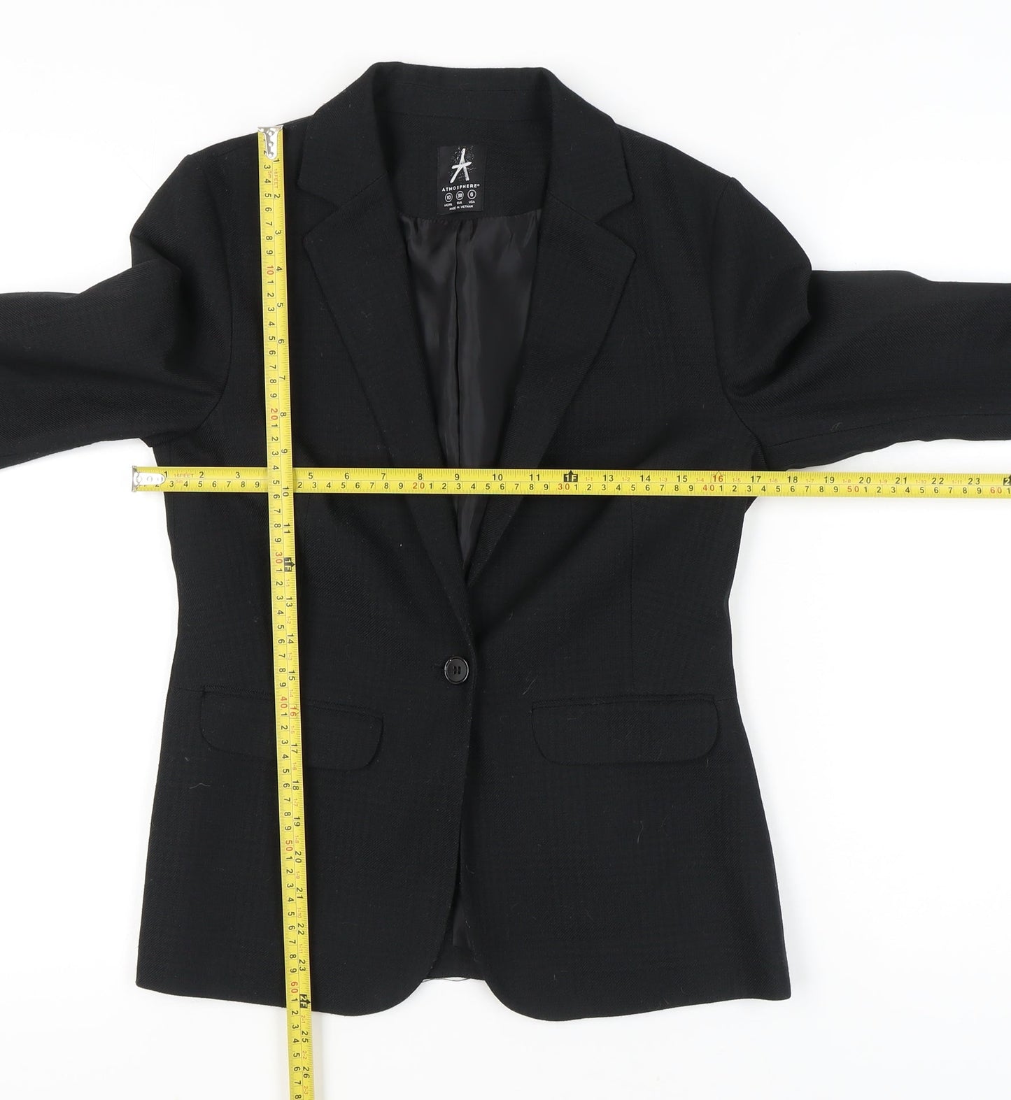 Atmosphere Womens Black Blazer Jacket Size 10 Regular Fit Workwear