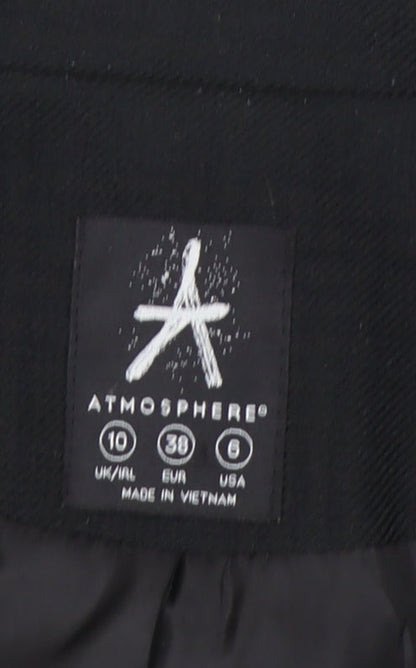 Atmosphere Womens Black Blazer Jacket Size 10 Regular Fit Workwear