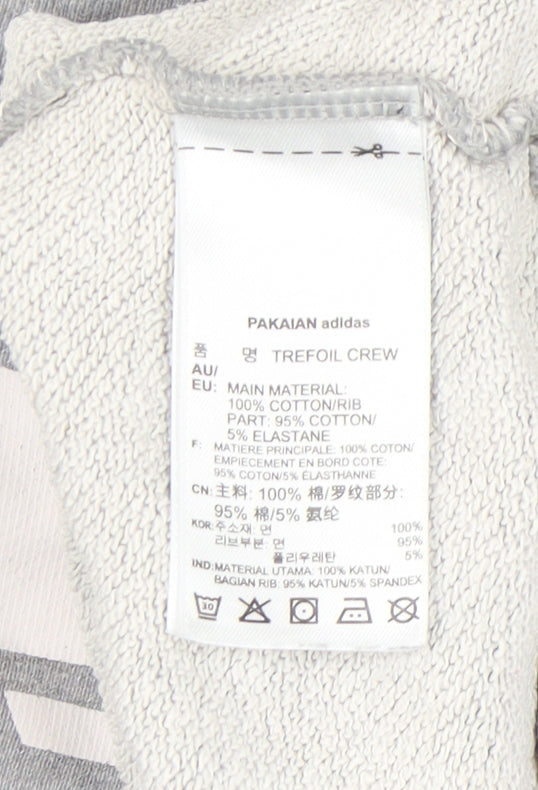 Mens UK Size M adidas Grey Pullover Sweatshirt
