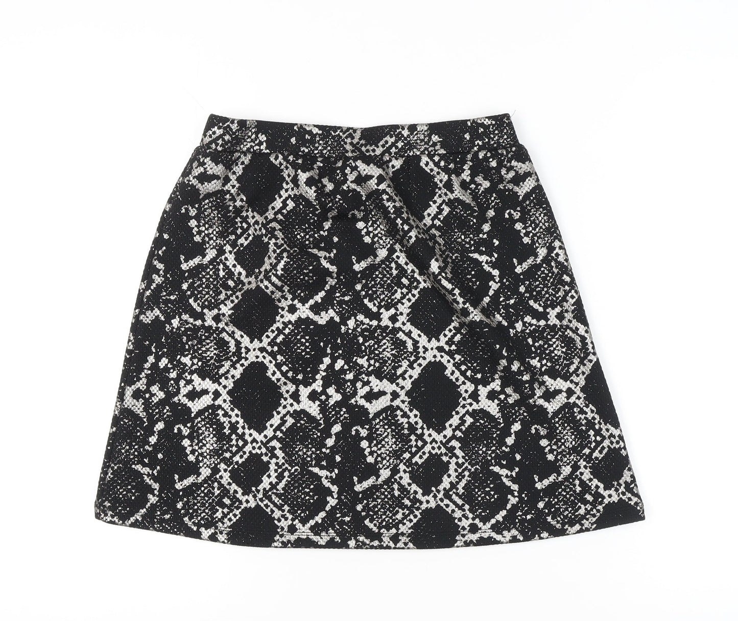 Tu Women Black Animal Print Suit Skirt Size 10 Workwear Stretch