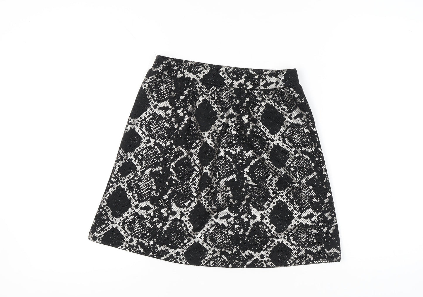 Tu Women Black Animal Print Suit Skirt Size 10 Workwear Stretch