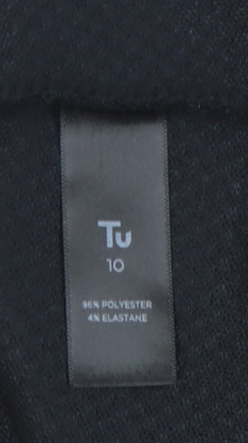 Tu Women Black Animal Print Suit Skirt Size 10 Workwear Stretch