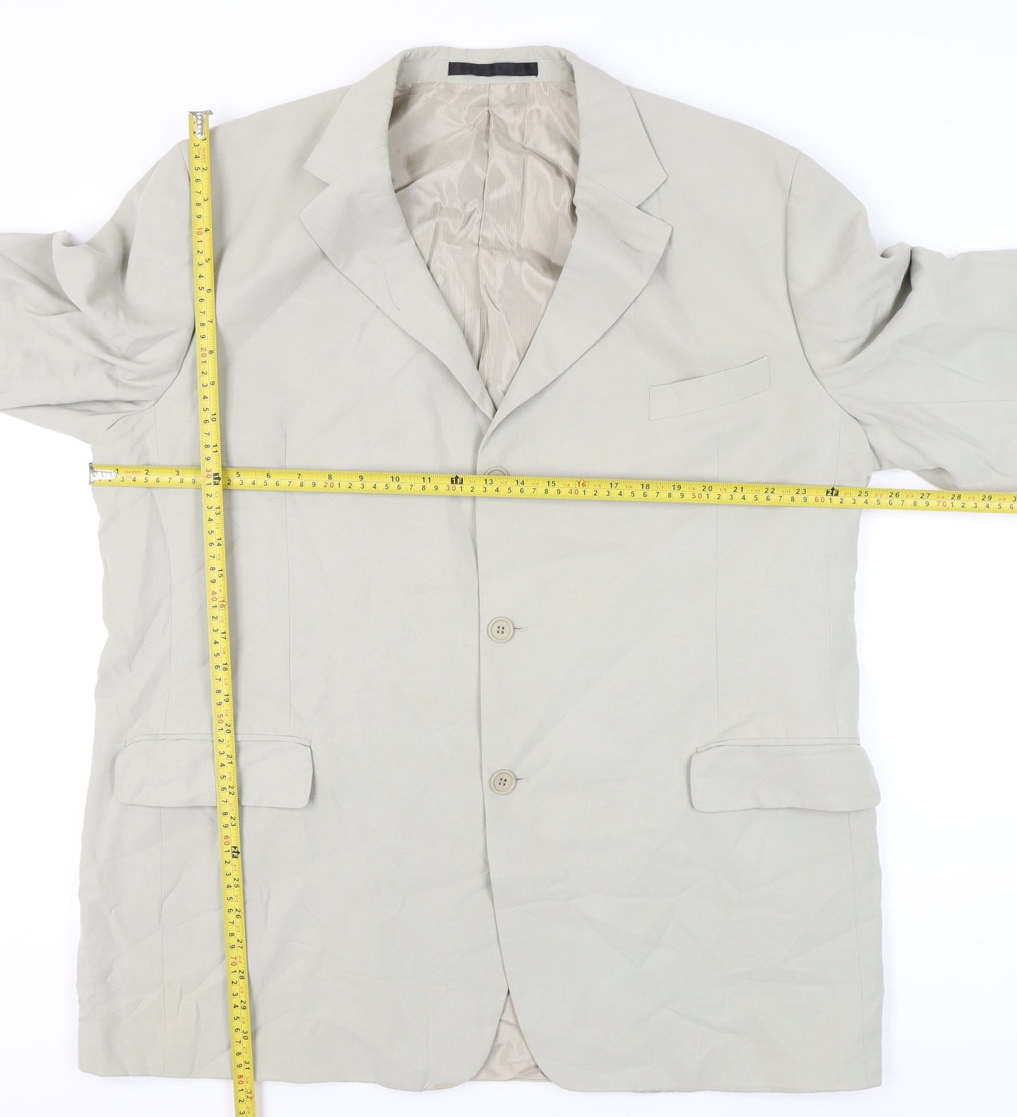 Marks and Spencer Men’s Beige 48L Single-Breasted Blazer