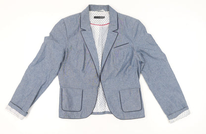 Atmosphere Womens Blue Cotton Blazer Jacket UK 12 Single Breasted