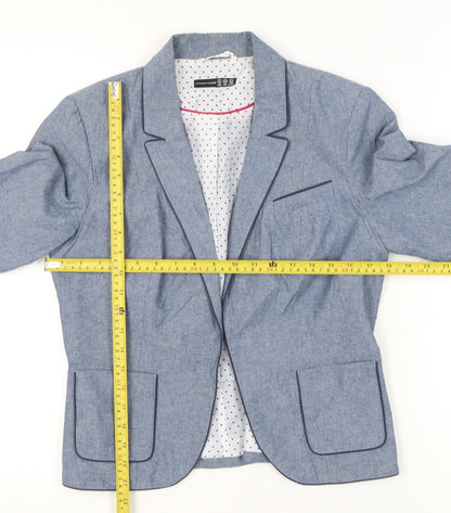 Atmosphere Womens Blue Cotton Blazer Jacket UK 12 Single Breasted