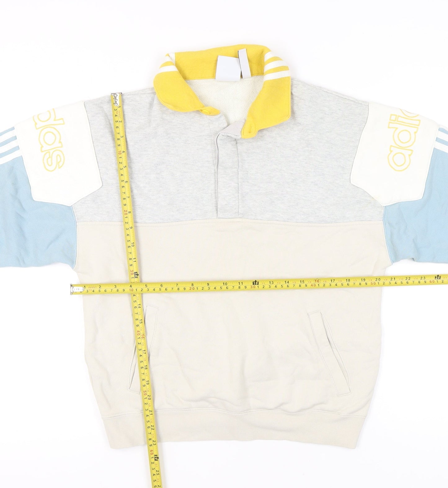 Adidas Women’s Colourblock Sweatshirt Small Grey Blue Beige Logo