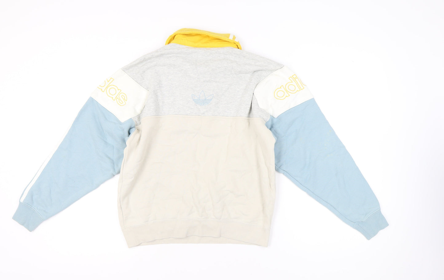 Adidas Women’s Colourblock Sweatshirt Small Grey Blue Beige Logo