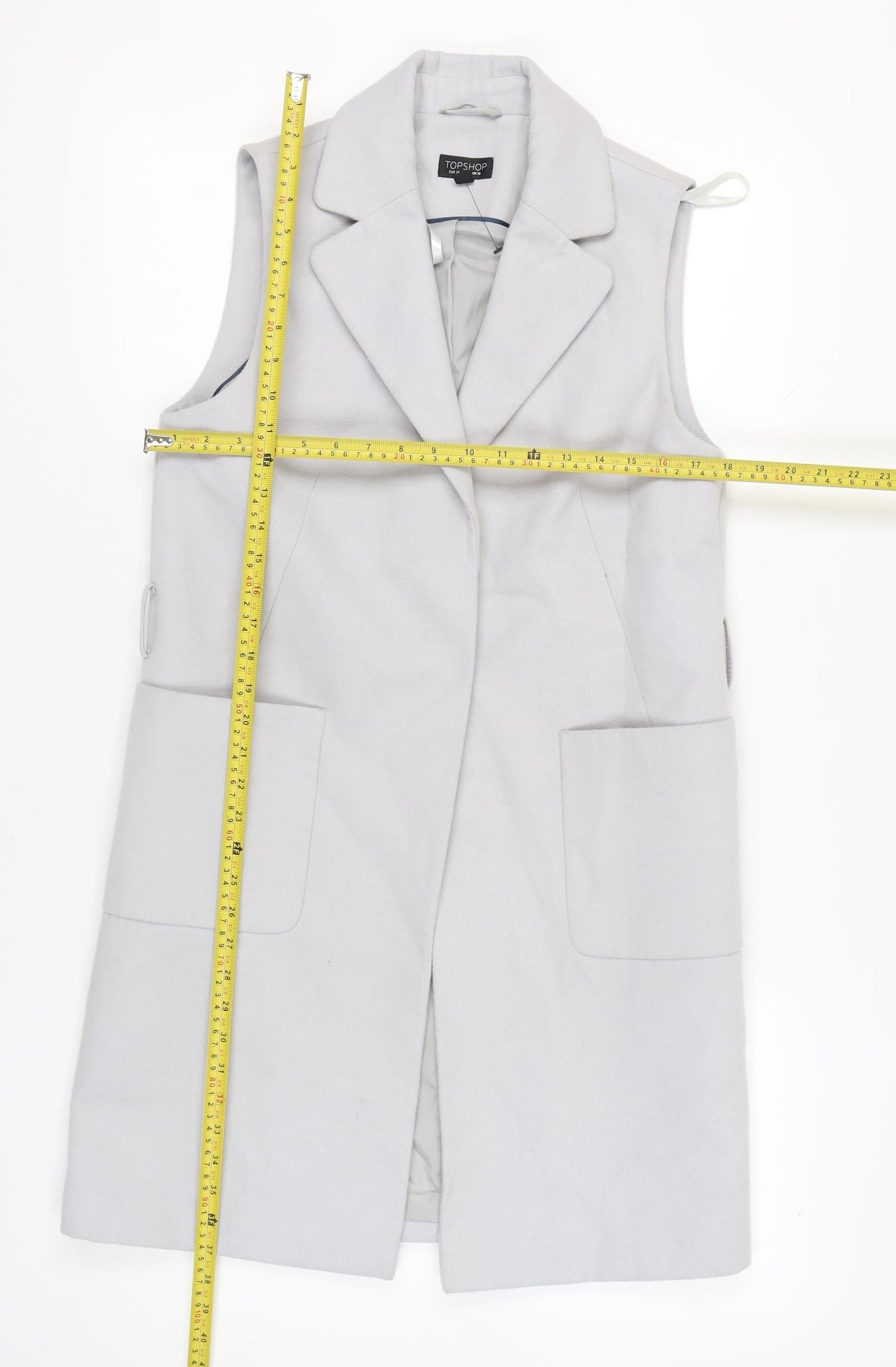 Womens UK Size 10 Topshop Grey Longline
