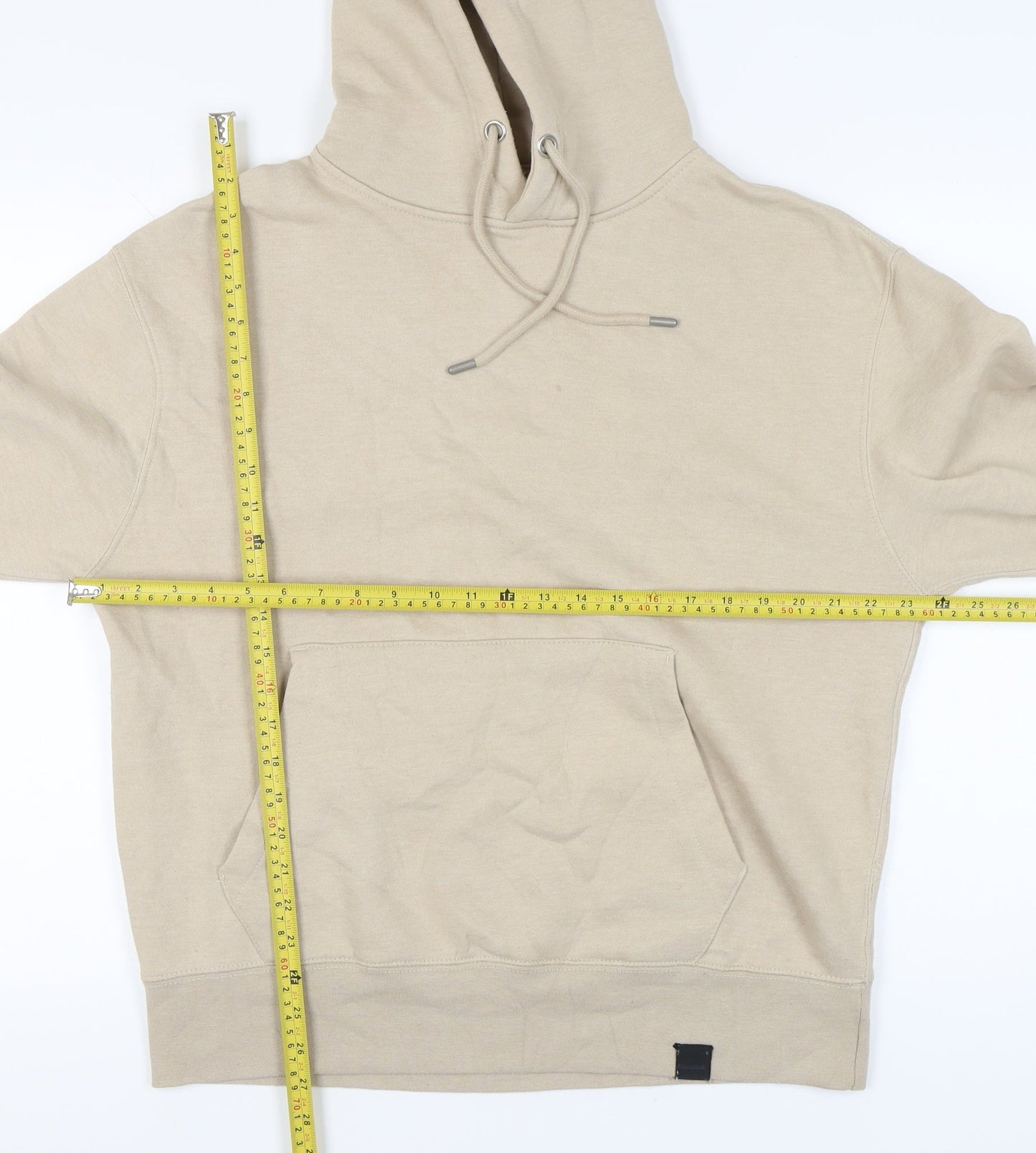 Mens UK Size M Pull&Bear Beige Pullover Hoodie