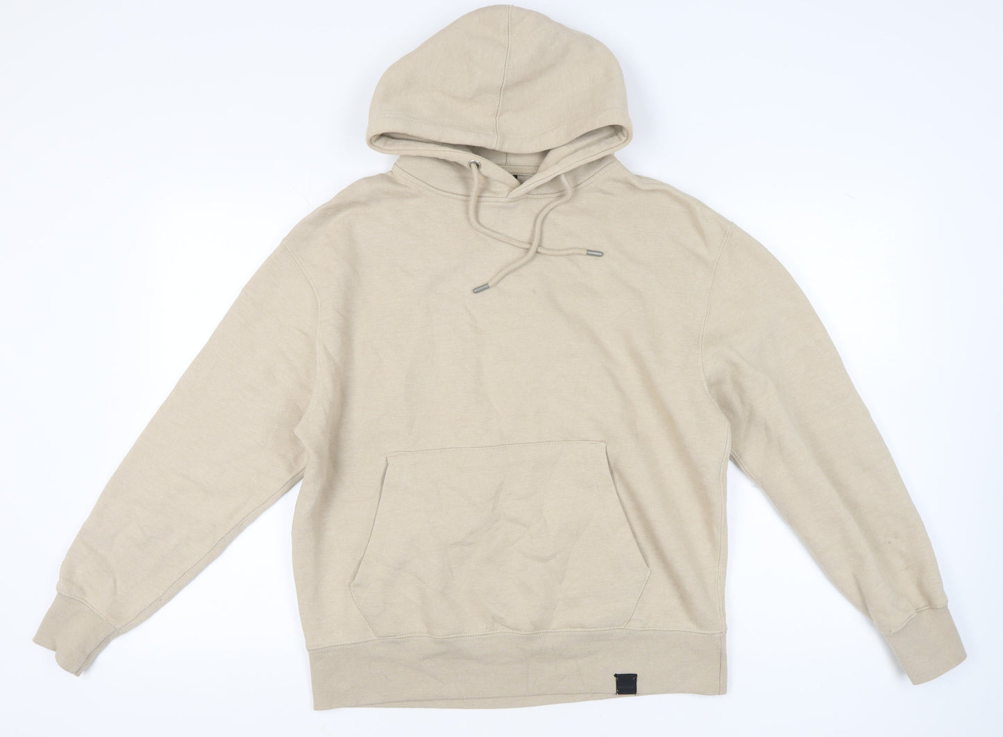 Mens UK Size M Pull&Bear Beige Pullover Hoodie