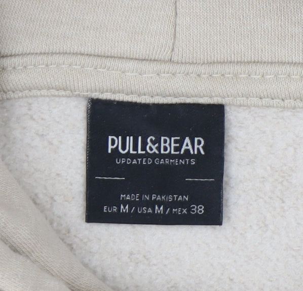 Mens UK Size M Pull&Bear Beige Pullover Hoodie
