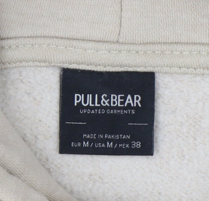 Mens UK Size M Pull&Bear Beige Pullover Hoodie