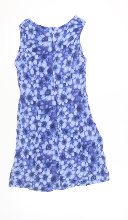 Woman Collection Women's Blue Floral Sheath Dress Size 14