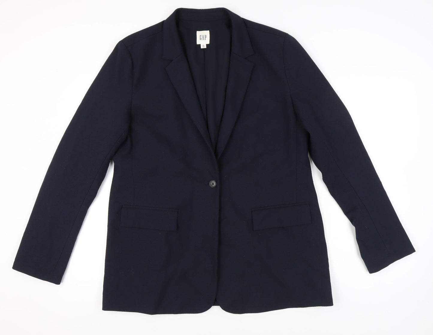 GAP Womens Blue XL Tall Single Breasted Blazer Jacket Workwear